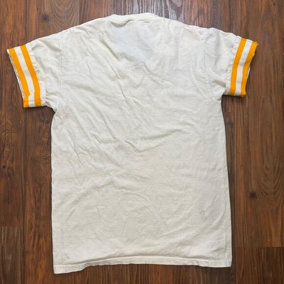 Vintage Retro White and Yellow Baseball Jersey From the 70s One Size - Picture 3 of 6